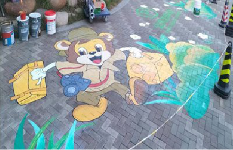 子长夏季画地面彩绘会遇到的问题