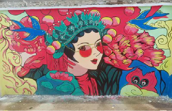 子长墙体彩绘-网红墙