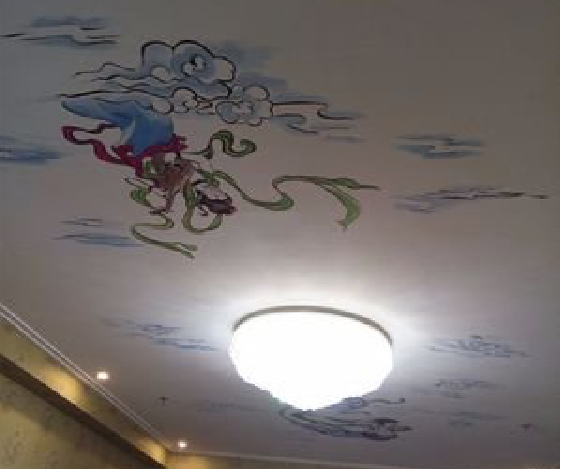 子长如何快速绘制天花板上的手绘墙？