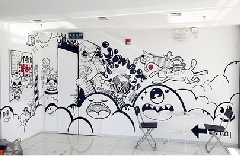 子长手绘墙并非传统涂鸦。